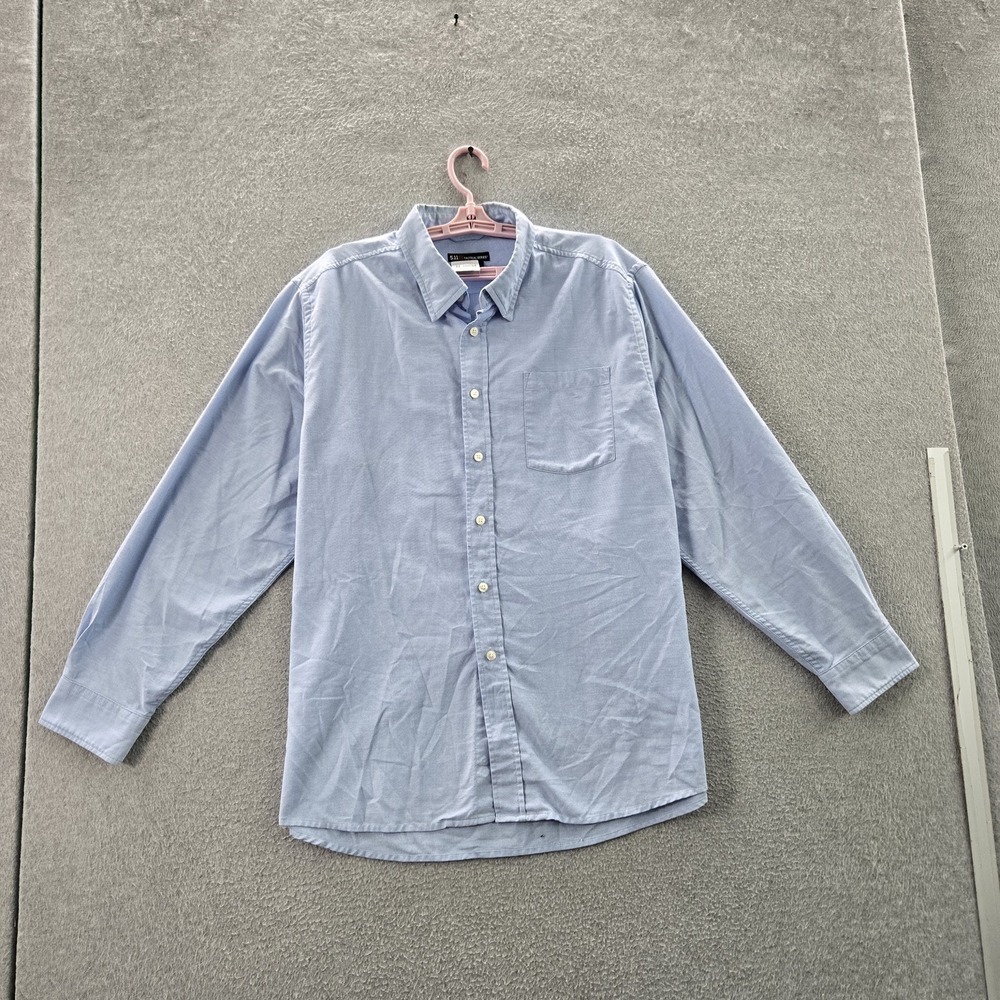 5.11 Tactical Series Men Button Up Shirt L Blue Chambray Long Sleeve READ
